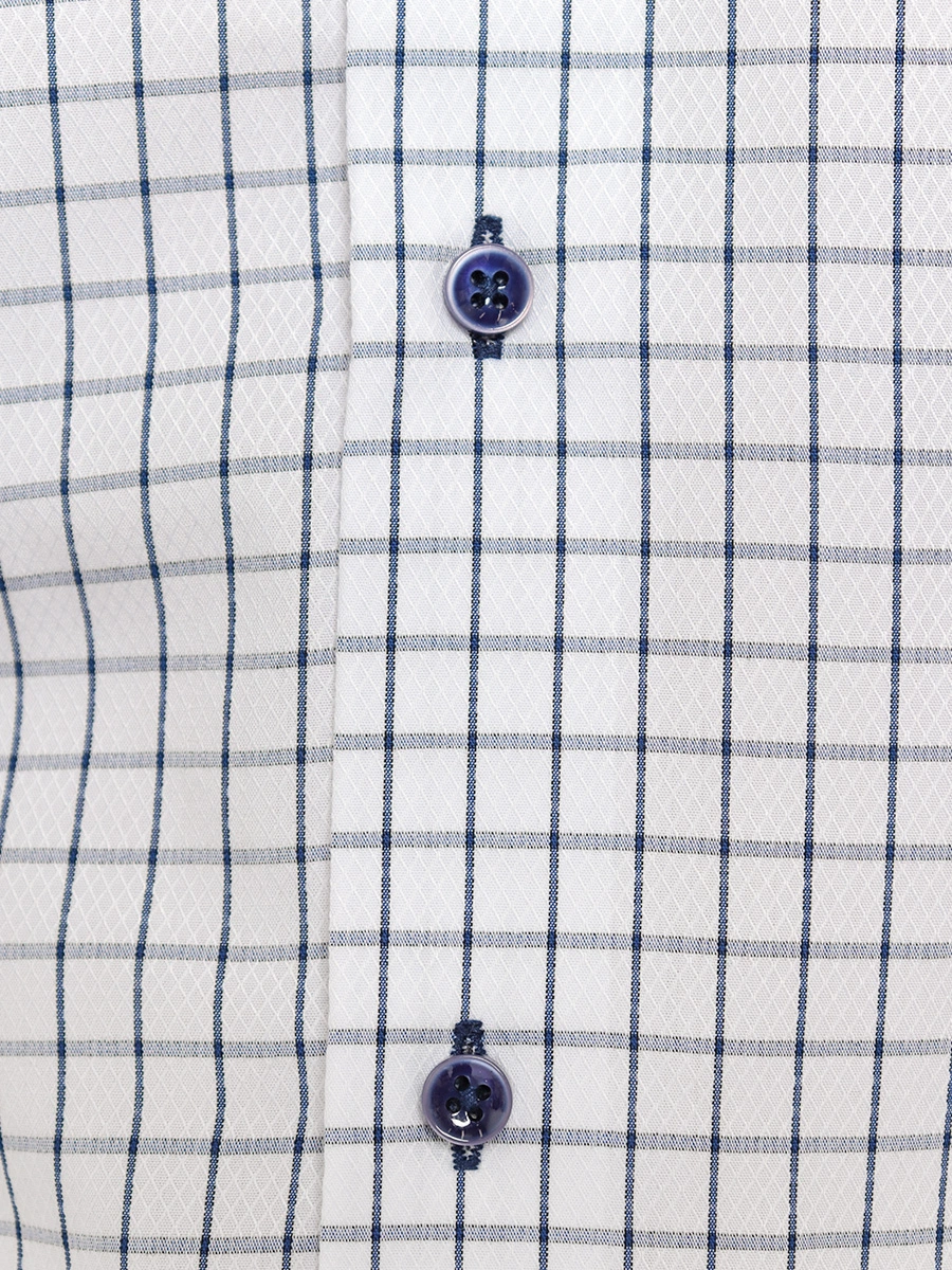 Белая рубашка в синюю клетку Slim fit